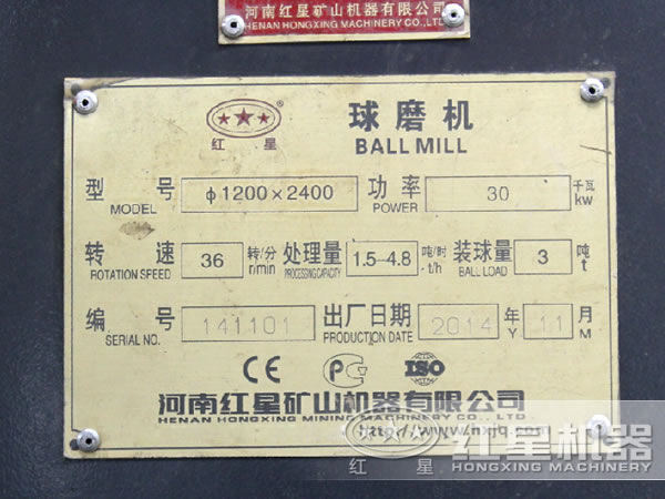 1200-2400型球磨機，功率，轉速，處理量，裝球量